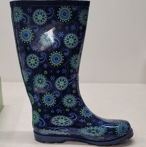 Blue Paisley Women's Rain Boots - NWT